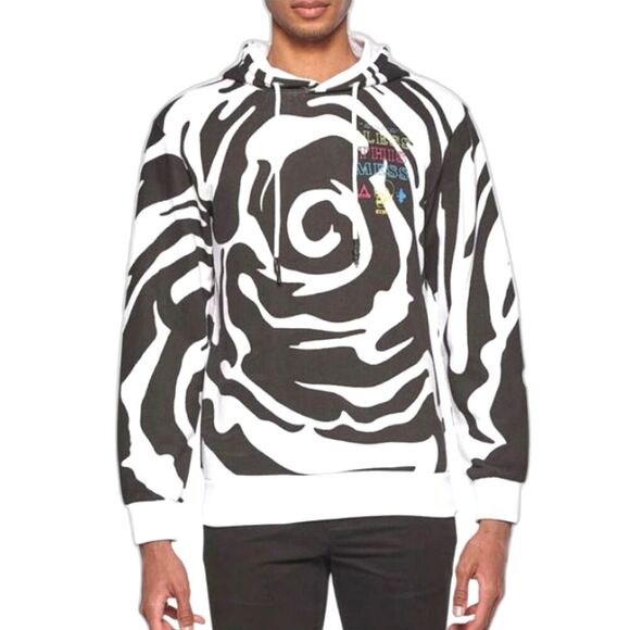 Eleven Paris Bless This Mess Cotton Hoodie Swirl Aop Skull Mens Size Large 42 44 - Picture 1 of 8